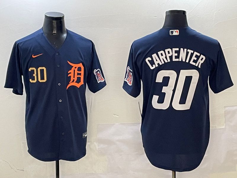 Men Detroit Tigers #30 Carpenter Drak Blue Game 2025 Nike MLB Jersey style 3112->detroit tigers->MLB Jersey
